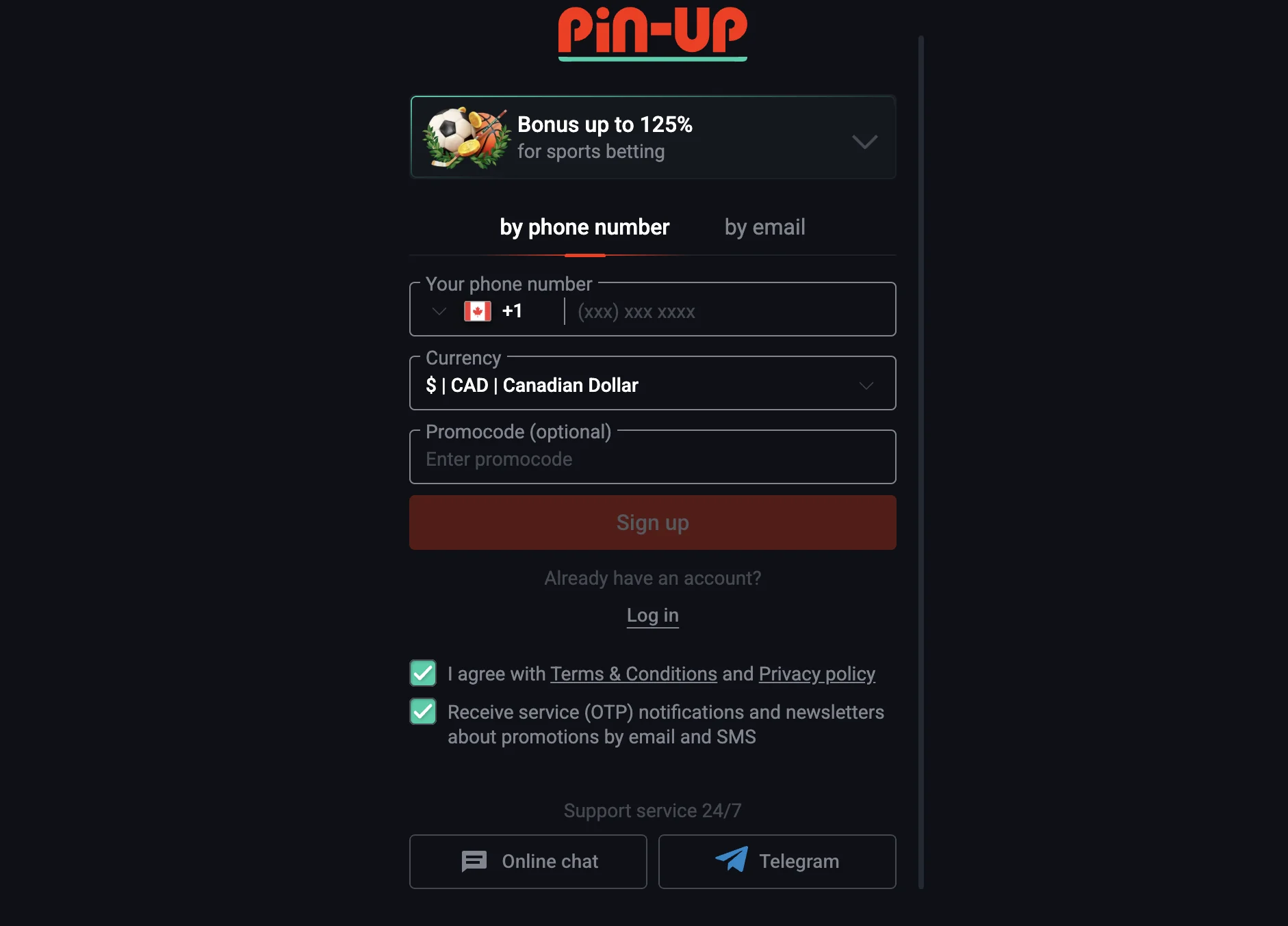 Pin-Up Bet Nigeria Registration